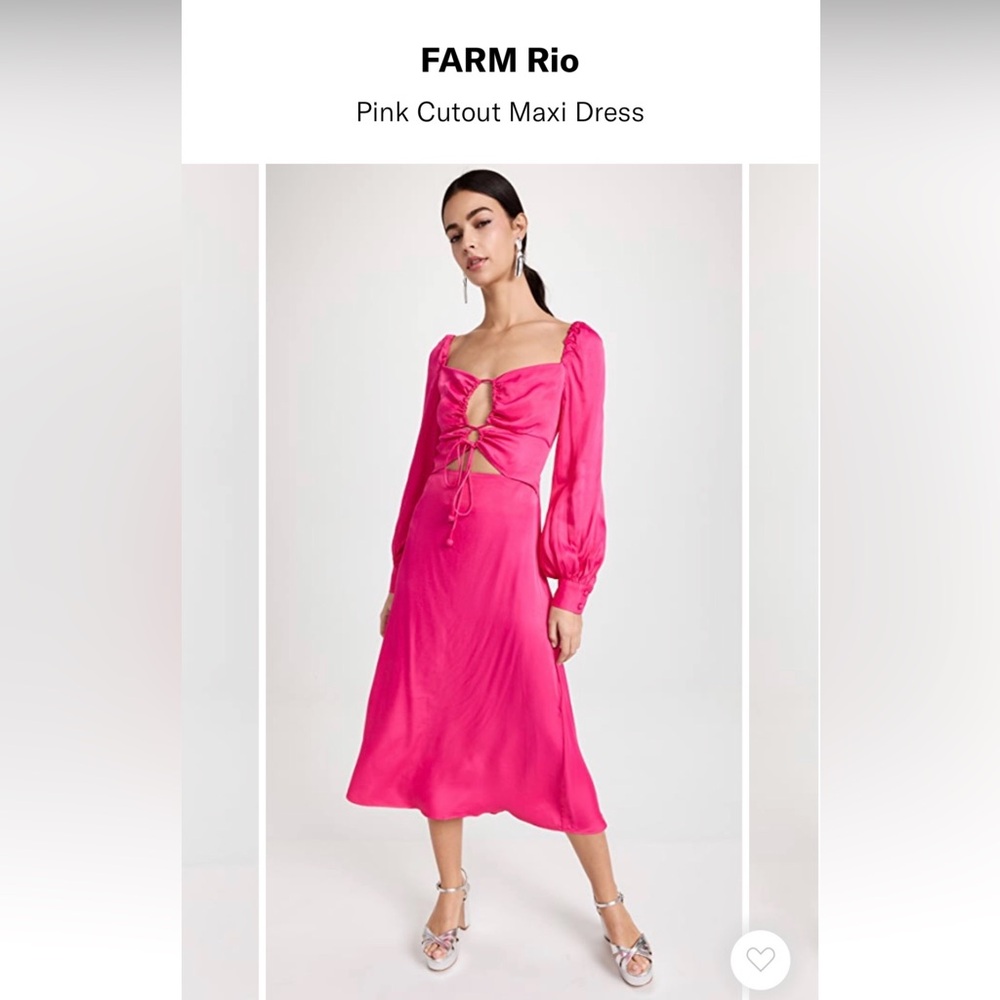 NWT Farm Rio Pink Cutout Midi Dress in size XS